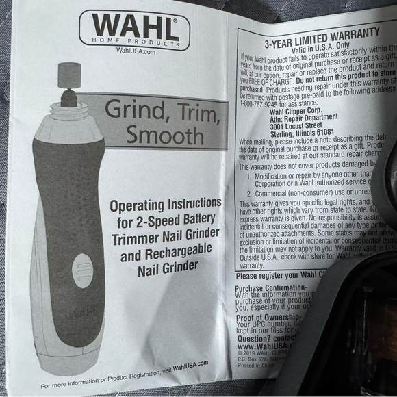 Wahl Orange and Black Pet Nail Grinder - Picture 6 of 6